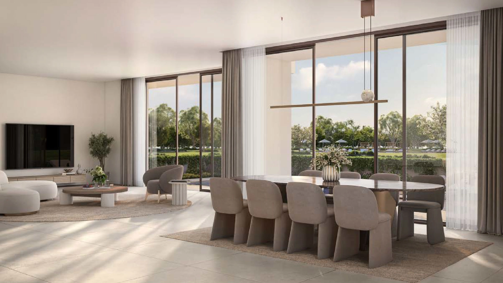 Minimalist design with calming tones and natural light throughout